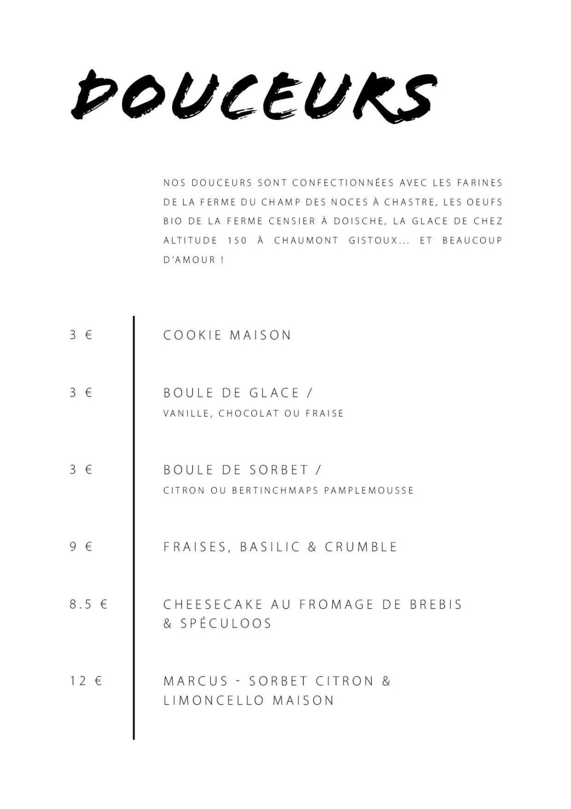 Carte Table Avril à juin 202614