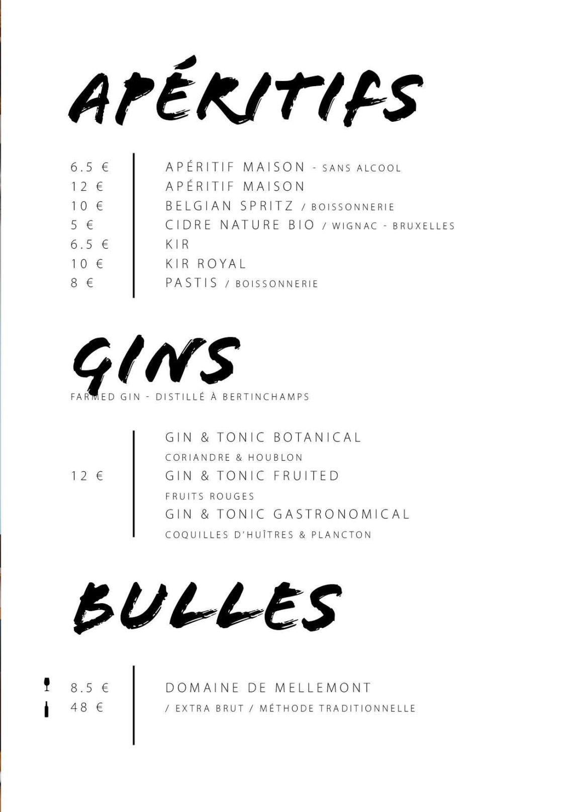 Carte Table Avril à juin 202617