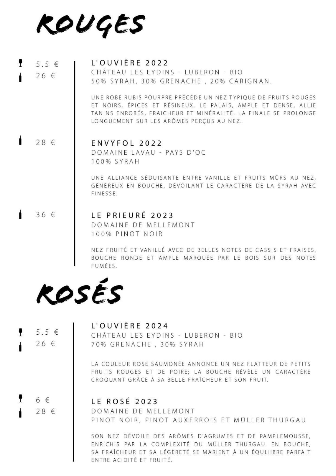 Carte Table Janvier à mars 202619