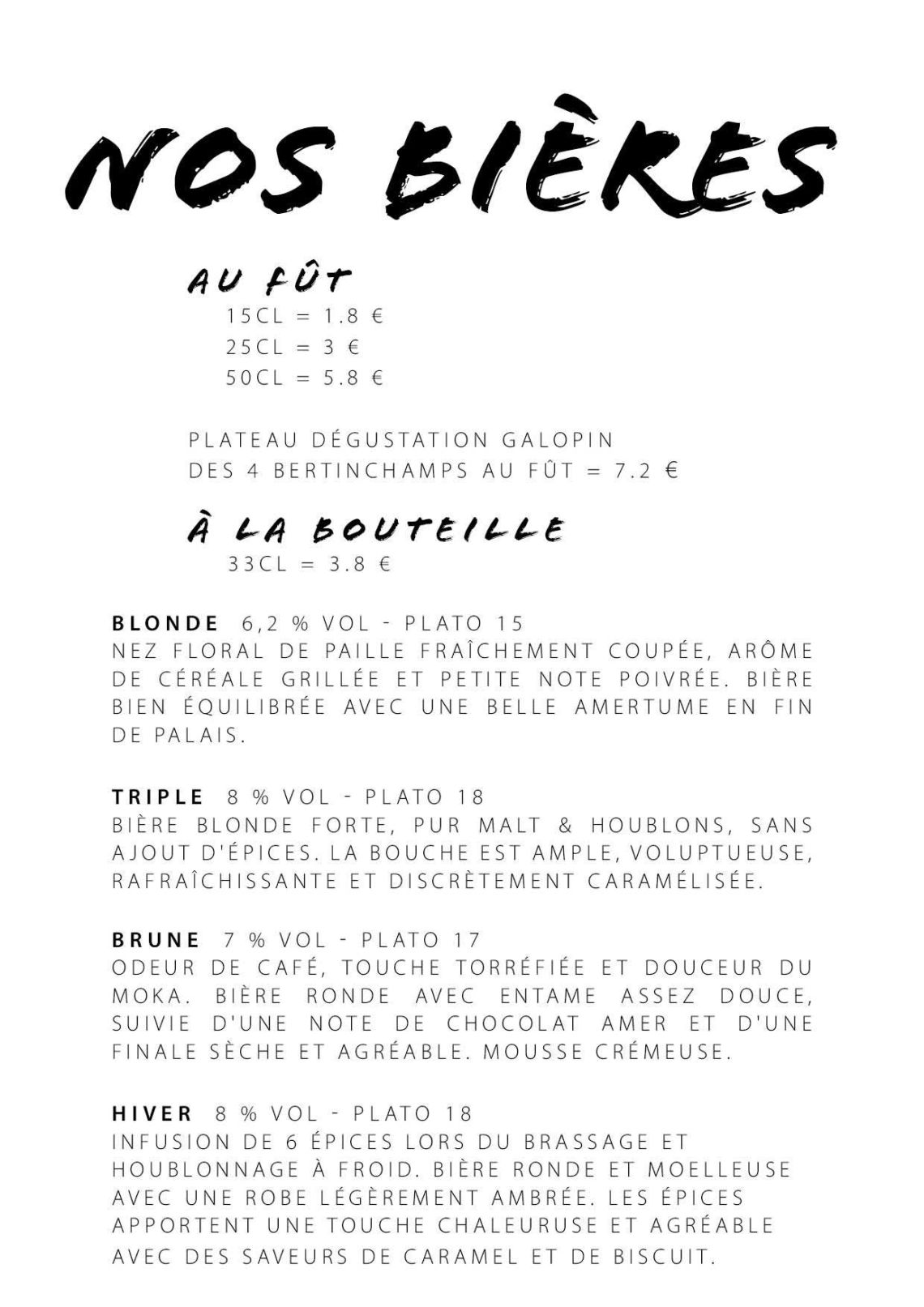 Carte Table Janvier à mars 20262