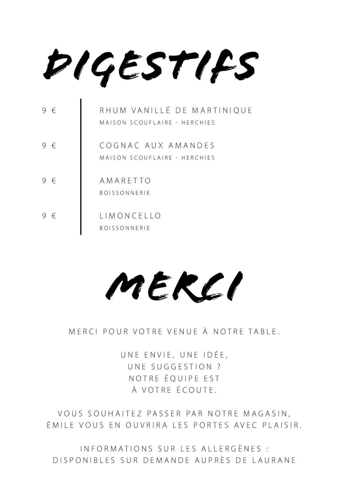 Carte Table Janvier à mars 202623