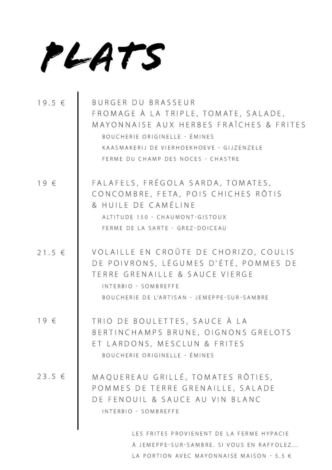 Carte Table Juillet à septembre 202513