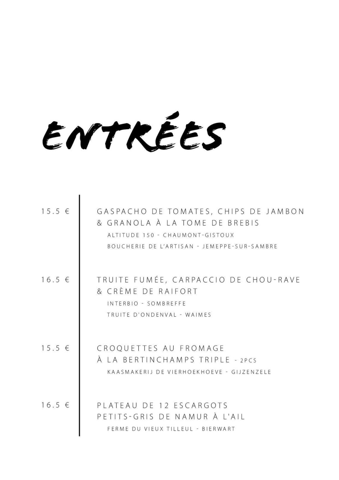 Carte Table Juillet à septembre 20259