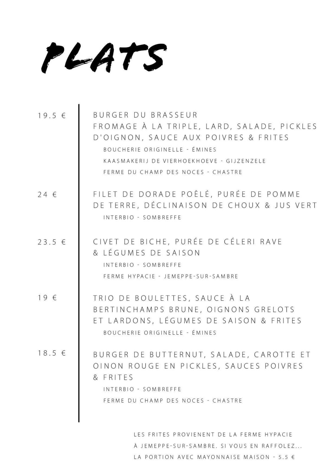 Carte Table Octobre à décembre 202513