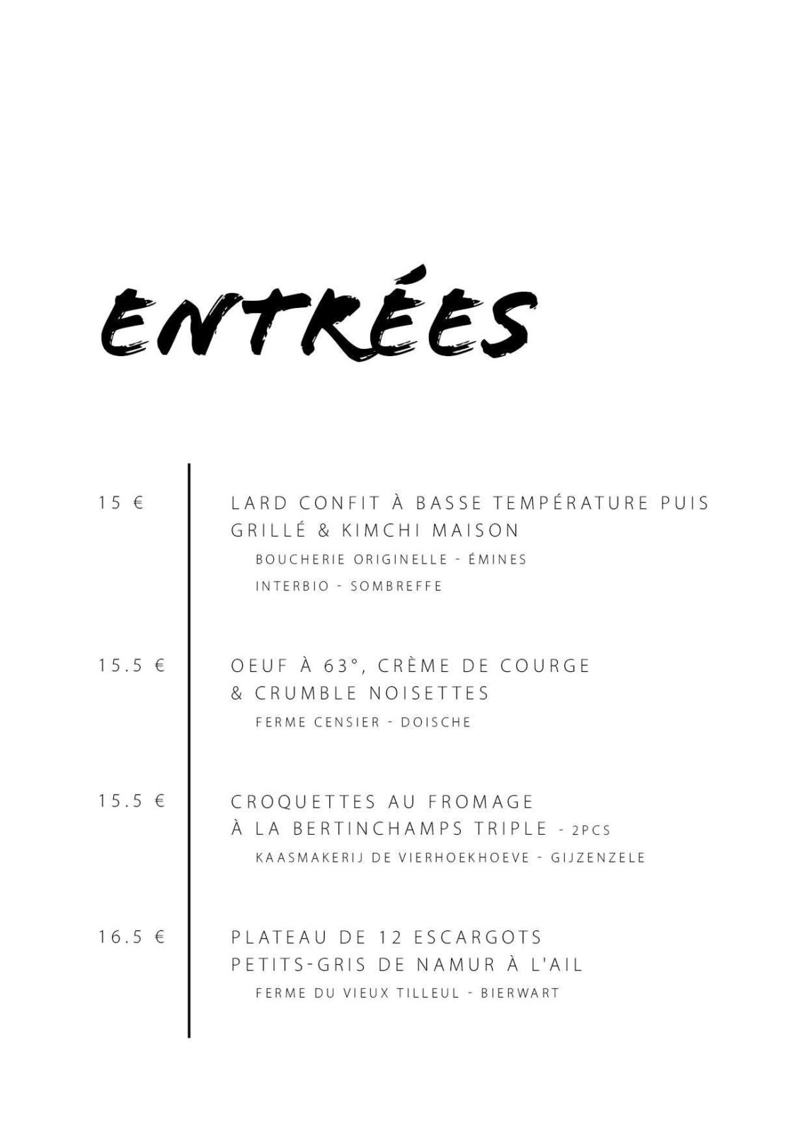 Carte Table Octobre à décembre 20259