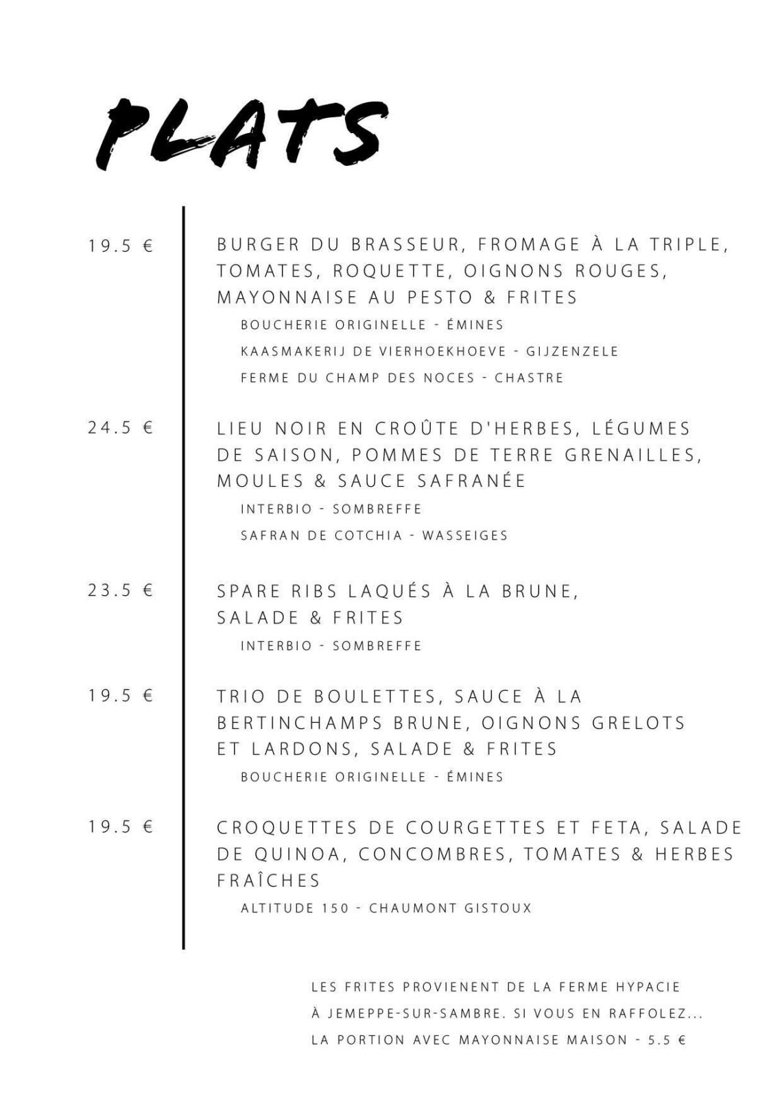 Menu Table de Bertinchamps Juillet à septembre 202613