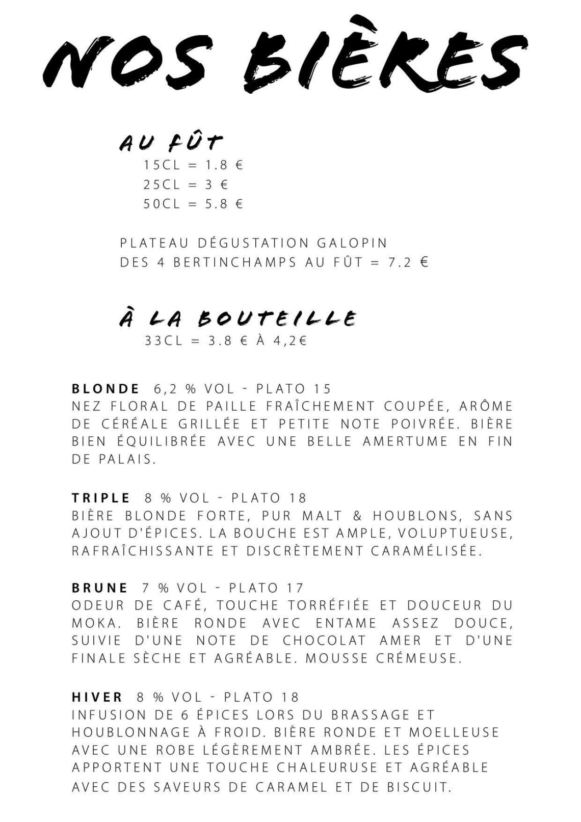 Menu Table de Bertinchamps Juillet à septembre 20263